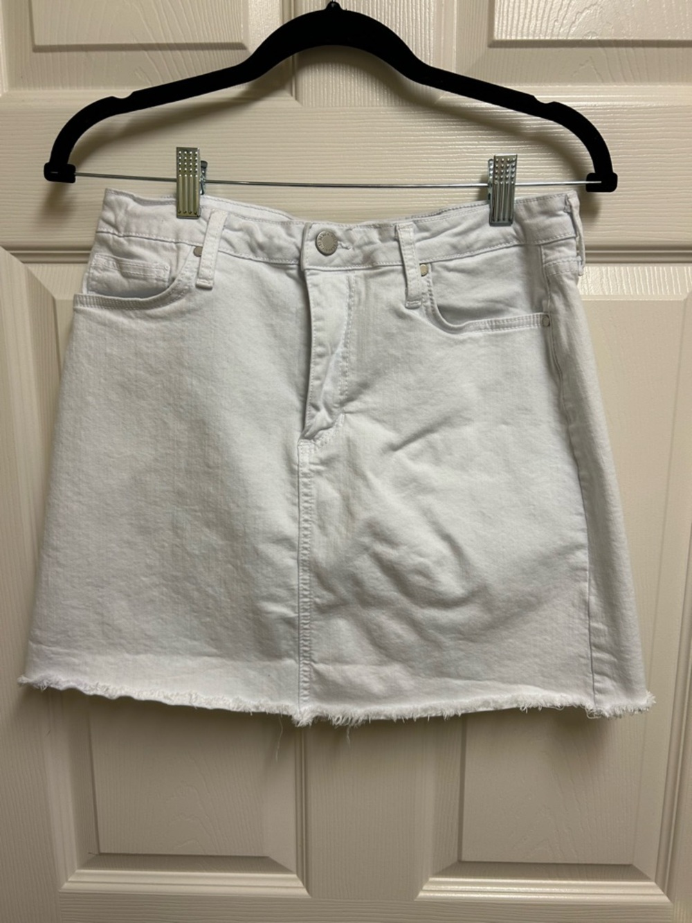 Just Black White Denim Mini Skirt